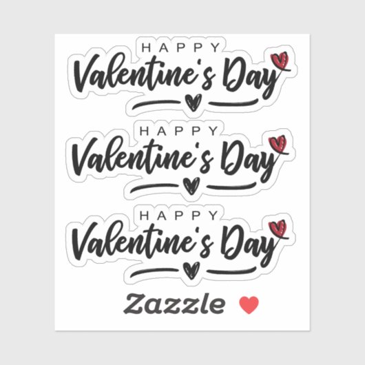 Sticker Script Red Heart Heureuse Sainte-Valentin (Feuille)