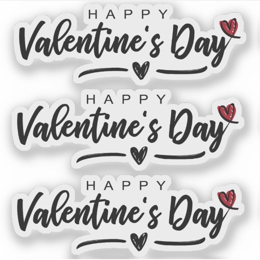 Sticker Script Red Heart Heureuse Sainte-Valentin (Devant)