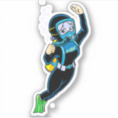 Sticker Scuba girl (Devant)