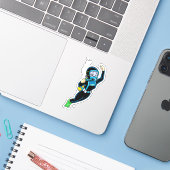 Sticker Scuba girl (Ordinateur portable avec iPhone)