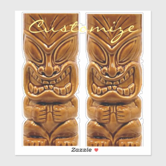 Sticker Sculpture Gold Tiki Thunder_Cove (Feuille)