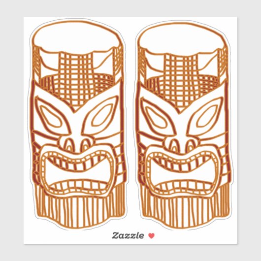 Sticker Sculpture Gold Tiki Thunder_Cove (Feuille)