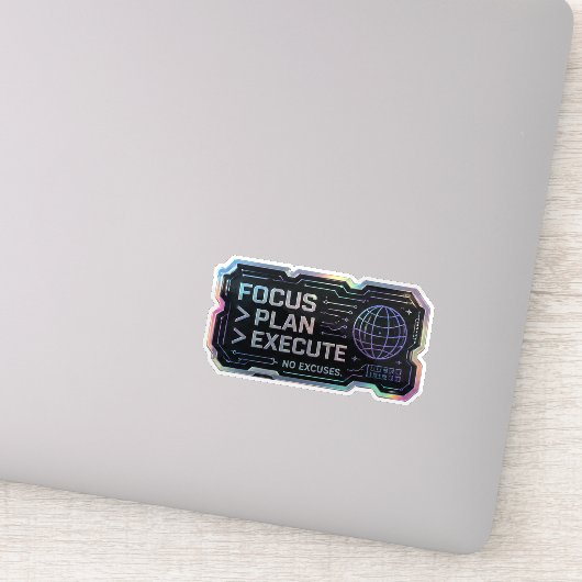 Sticker Se concentrer Planifier Exécuter Sans Excuses | Mo (Détail)