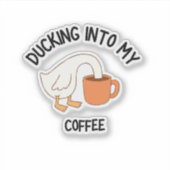 Sticker Se réfugier dans mon café Amusing Canard amateur (Devant)