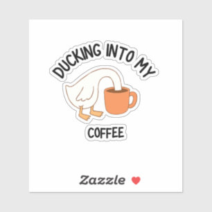 Sticker Se réfugier dans mon café Amusing Canard amateur