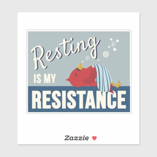 Sticker Se reposer est ma résistance Compact Rectangle (Feuille)