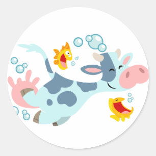 Sticker Sea Cow and Fish Friends