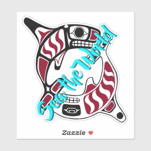 Sticker Sea the World Killer Whale (Feuille)