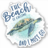 Sticker sea turtbeach (Devant)