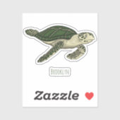 Sticker Sea turtle cartoon (Feuille)