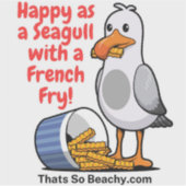 Sticker Seagull Avec la French Fry Boardwalk amusant (Devant)