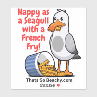 Sticker Seagull Avec la French Fry Boardwalk amusant