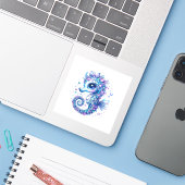 Sticker Seahorse (Ordinateur portable avec iPhone)
