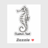 Sticker Seahorse Black (Feuille)