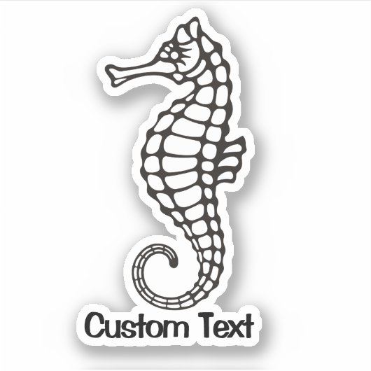 Sticker Seahorse Black (Devant)