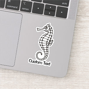 Sticker Seahorse Black