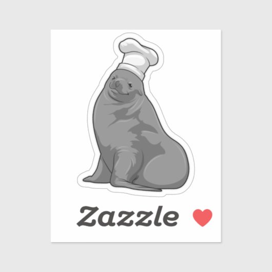 Sticker Seal as Cook with Chef casquette (Feuille)
