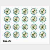 Sticker Seal Baby shower (Honu)03A (Feuille)