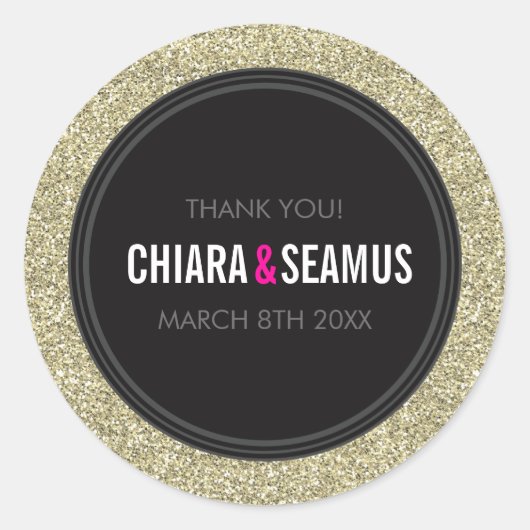 STICKER SEAL moderne simple vieux or parties scint (Devant)