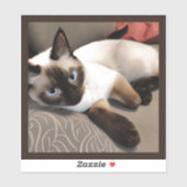 Sticker Seal Point Siamese Portrait numérique (Feuille)