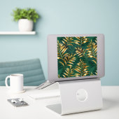 Sticker Seamless pattern with golden ferns (Ordinateur portable sur le bureau)