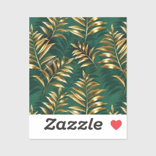 Sticker Seamless pattern with golden ferns (Feuille)