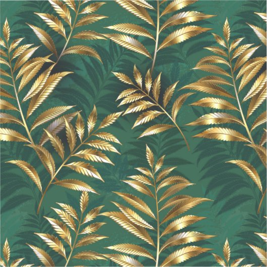 Sticker Seamless pattern with golden ferns (Recto)