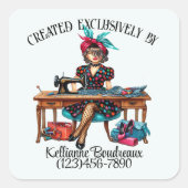 Sticker Seamstress à coudre mignon (Devant)