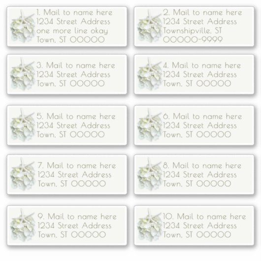 Sticker Seaside Garden Wedding Mail Adresses individuelles (Devant)