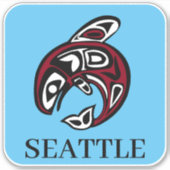 Sticker Seattle Native American Haida Orca Killer Whale (Devant)