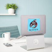 Sticker Seattle Native American Haida Orca Killer Whale (Ordinateur portable sur le bureau)