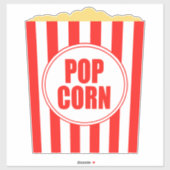 Sticker Seau De Popcorn Rouge Et Blanc (Feuille)
