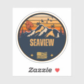 Sticker Seaview, Hawaii (Feuille)