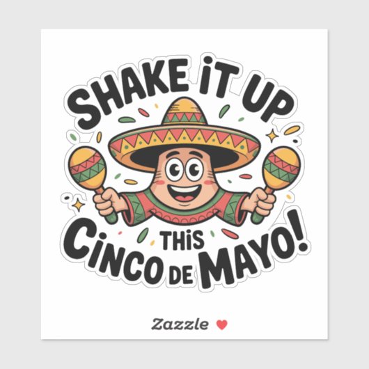 Sticker Secouez-Le Ce Cinco De Mayo ! (Feuille)