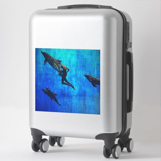 Sticker Secourir les dauphins (Sur valise)