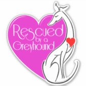 Sticker Secouru par un chien de Greyhound (Devant)