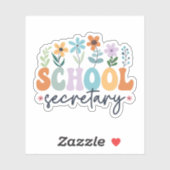 Sticker Secrétaire d'école super adjointe administrative (Feuille)