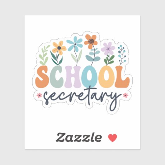 Sticker Secrétaire d'école super adjointe administrative (Feuille)