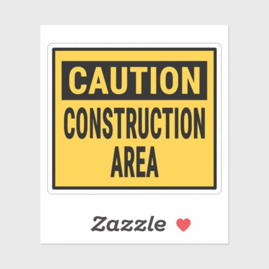 Sticker Secteur de construction de prudence (Feuille)