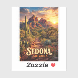 Sticker Sedona Arizona Coucher de Soleil Roche Rouge Déser