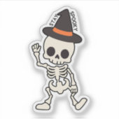 Sticker Séjour Éffrayant Halloween Squelette avec Casquett (Devant)