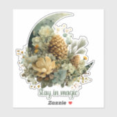 Sticker Séjournez dans le design magique de la lune d'hive (Feuille)