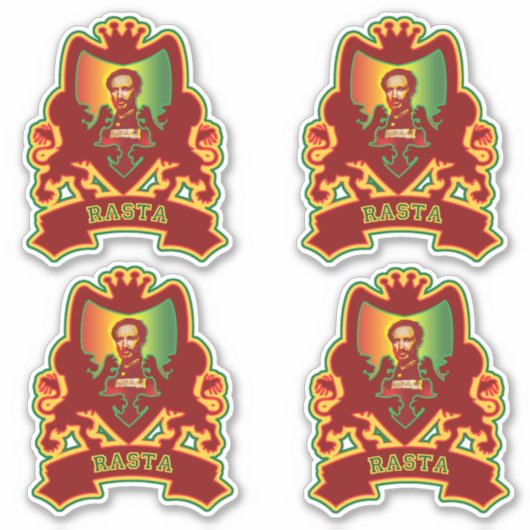 Sticker Selassie Rasta Crest Design (Devant)
