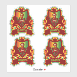 Sticker Selassie Rasta Crest Design