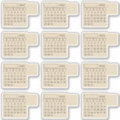 Sticker Self Adhesive Index Tabs Monthly Generic Calendar (Devant)