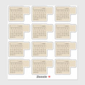 Sticker Self Adhesive Index Tabs Monthly Generic Calendar (Feuille)