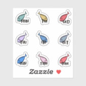 Sticker SemaineJours poissons (Feuille)