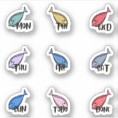 Sticker SemaineJours poissons (Devant)