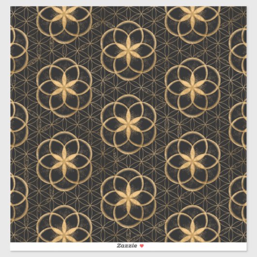 Sticker Semences de vie en Fleur de vie Motif (Feuille)