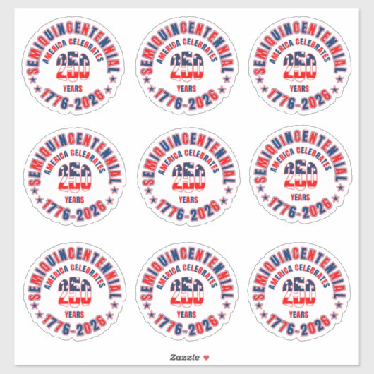 Sticker Semiquincentenaire Patriotc 1776-2026 Multi (Feuille)